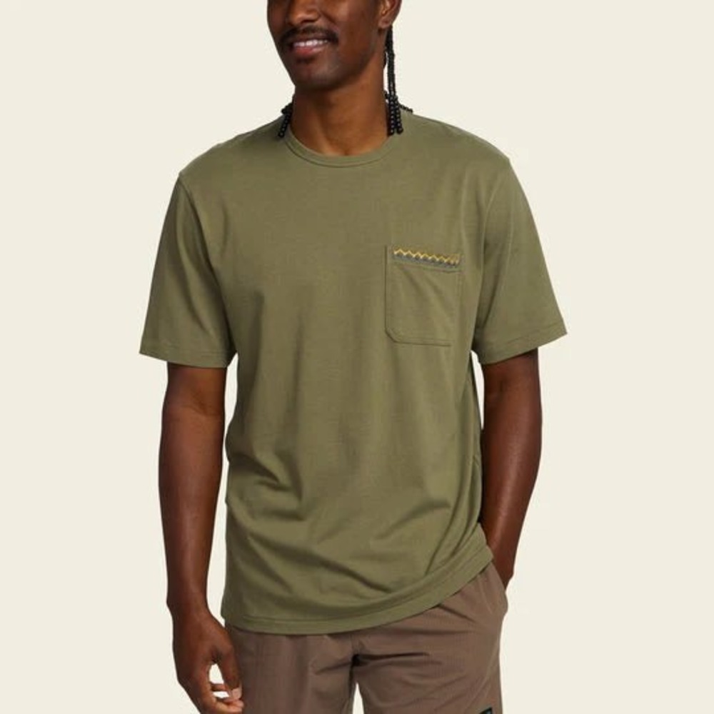 Howler Brothers Men's Spectrum Pocket T-Shirt Lichen Green Medium NWT